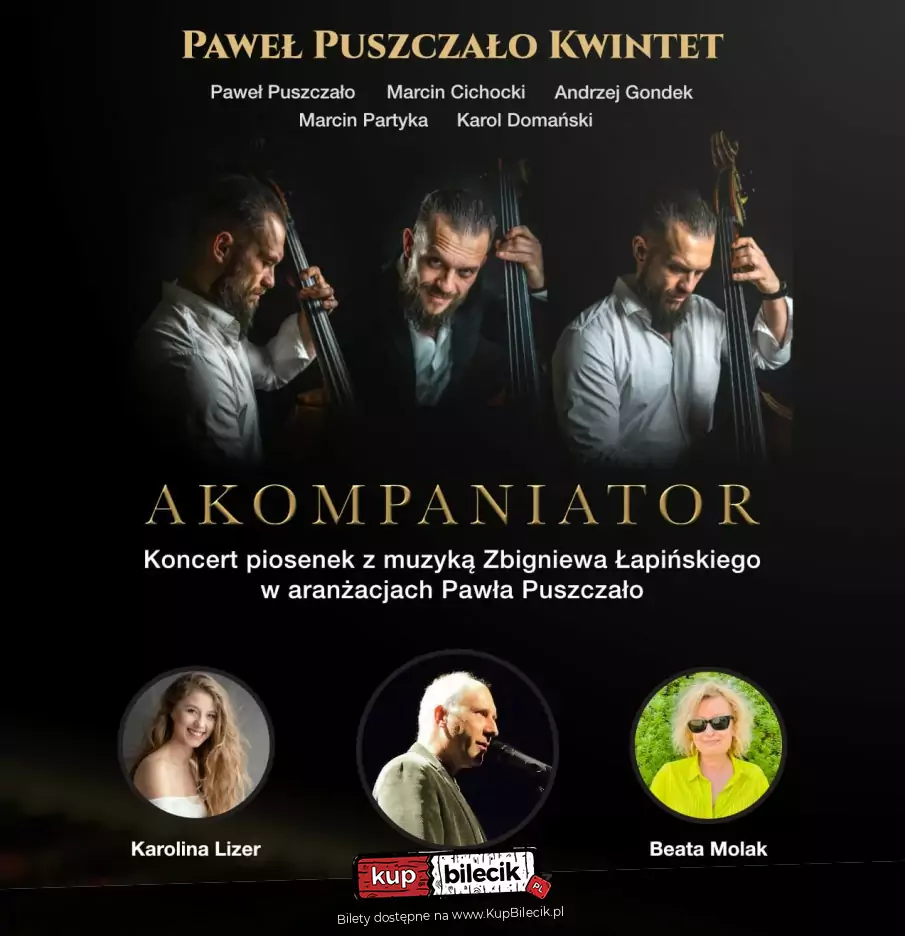 Akompaniator. Kuba Sienkiewicz, Beata Molak, Karolina Lizer i Pawe Puszczao Kwintet