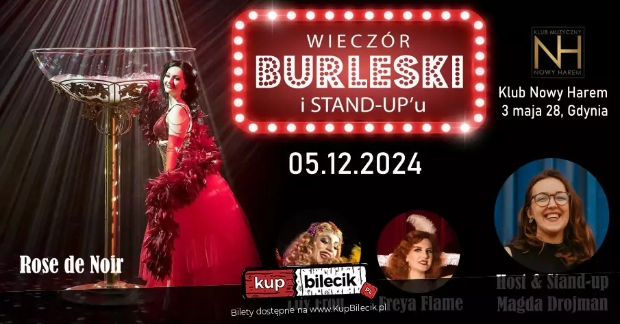 Burleska i Stand-up by Rose de Noir w klubie Nowy Harem