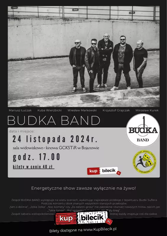 Koncert Budka Band -największe hity Budki Suflera