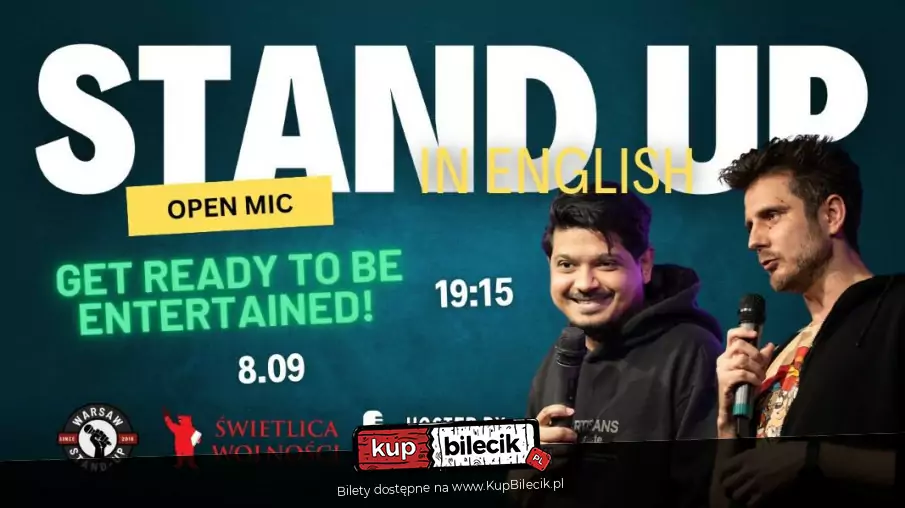 Stand-up Open Mic in English - Warsaw Stand-up x Kamil x Zinger