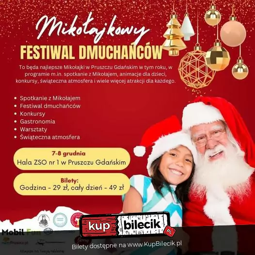 Mikołajkowy festiwal dmuchańców Pruszcz Gdański