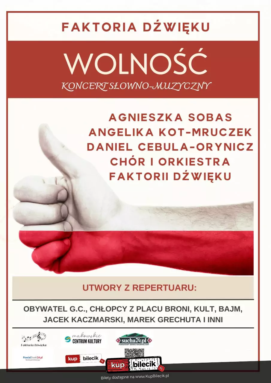 Utwory z repertuaru: Kult, Obywatel G.C., Chłopcy z Placu Broni, Bajm, Jacek Kaczmarski, Marek Grech